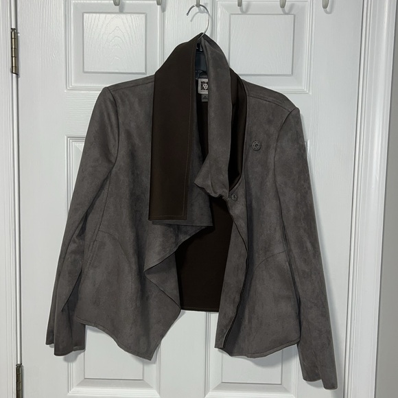 Anne Klein Size Medium Gray Bomber Jacket - Picture 4 of 5